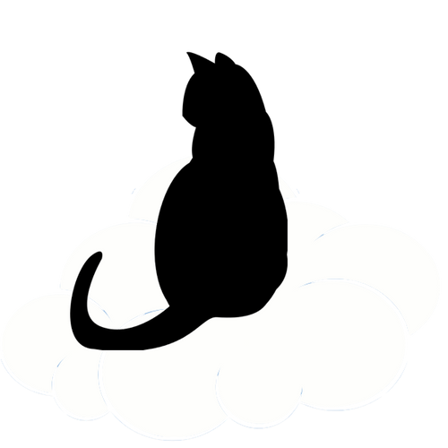 Elegant cat sits on a cloud